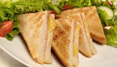 Toasted sandwiches are available for £2.95 each