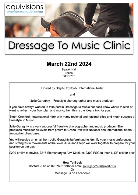 Dressage To Music Equivisions Beaver Hall Equestrian Centre