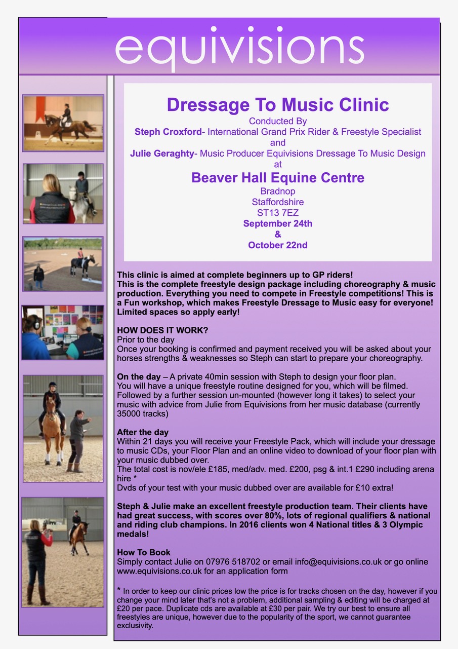Equivisions Dressage To Music Beaver Hall Equestrian Centre